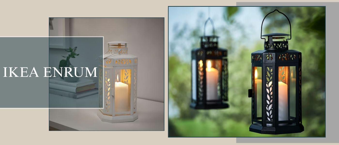 فانوس ایکیا مدل IKEA ENRUM ارتفاع 28 سانتی متر